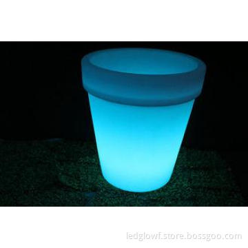 Small Blue Glowing LED Ice Bucket Lighting Plastic Beer Con
